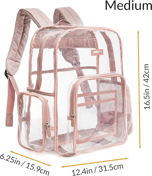 J.CARP Clear Bag Heavy Duty Backpack Durable Transparent See Through Bag