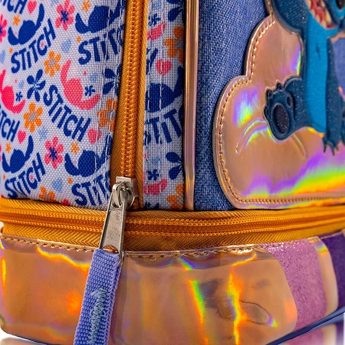 Disney Stitch Lunch Box for Kids | Insulated Lunch Bag Lunch Box for Girls, Boys, Unisex | Lilo and Stitch Multicolor Reusable Lunchbox