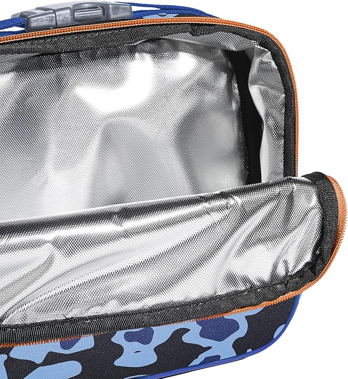 adidas Foundation Insulated Lunch Bag for Men and Women, Flow Blur/Signal Orange