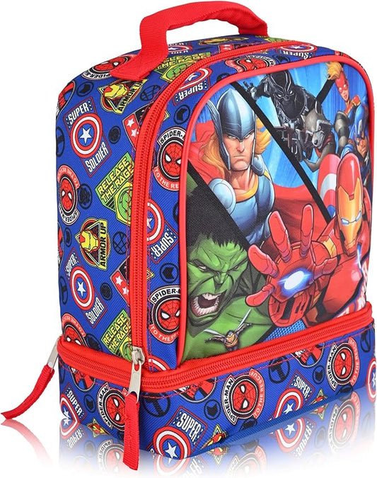Fast Forward Marvel Avengers Lunch Box for Kids | Insulated Lunch Bag Lunch Box for Boys, Girls, Toddlers | Avengers Blue Reusable Lunchbox