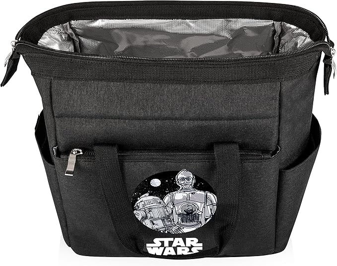 PICNIC TIME Star Wars Droids On The Go Lunch Bag, Soft Cooler Lunch Box, Insulated Lunch Bag, (Black)