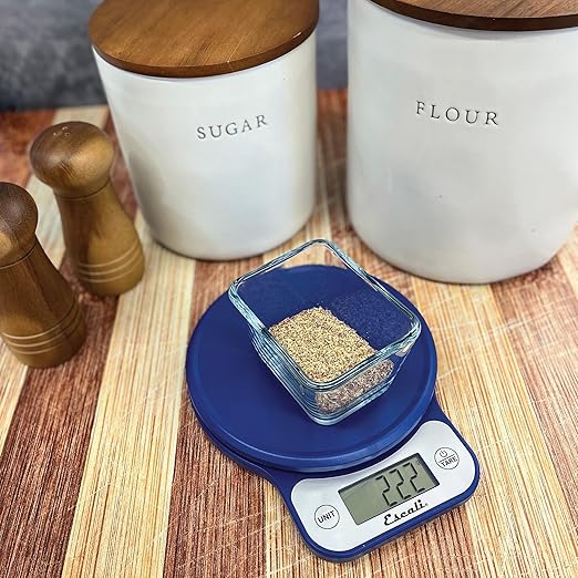 Escali Telero Digital Food Scale, Multi-Functional Kitchen Scale, Precise Weight Measuring and Portion Control, 7.62 x 6.1 x 1.28 inches, Blue (T136)