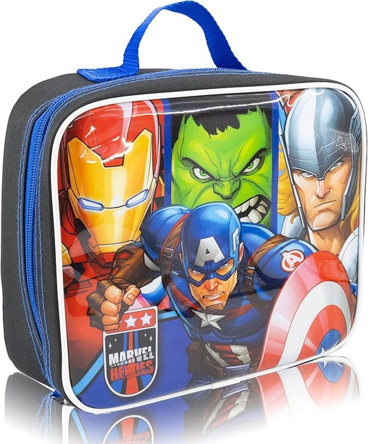 Fast Forward Marvel Avengers Lunch Box for Kids | Insulated Lunch Bag Lunch Box for Boys, Girls, Unisex, Toddlers| Avengers Black Reusable Lunchbox