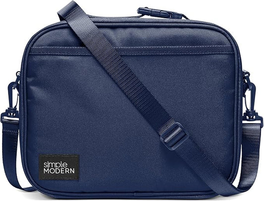 Simple Modern Hadley with Shoulder Strap | Lunch Box for Kids, Teens, and Adults | Insulated Bag for Girls, Boys, Women, Men | Meal Containers with Exterior and Interior Pockets | Navy
