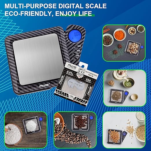 American Weigh Scales Blade Series (Black) Limited Edition Carbonfiber Digital Pocket Scale Carbon Fiber150 Gx 0.01 G