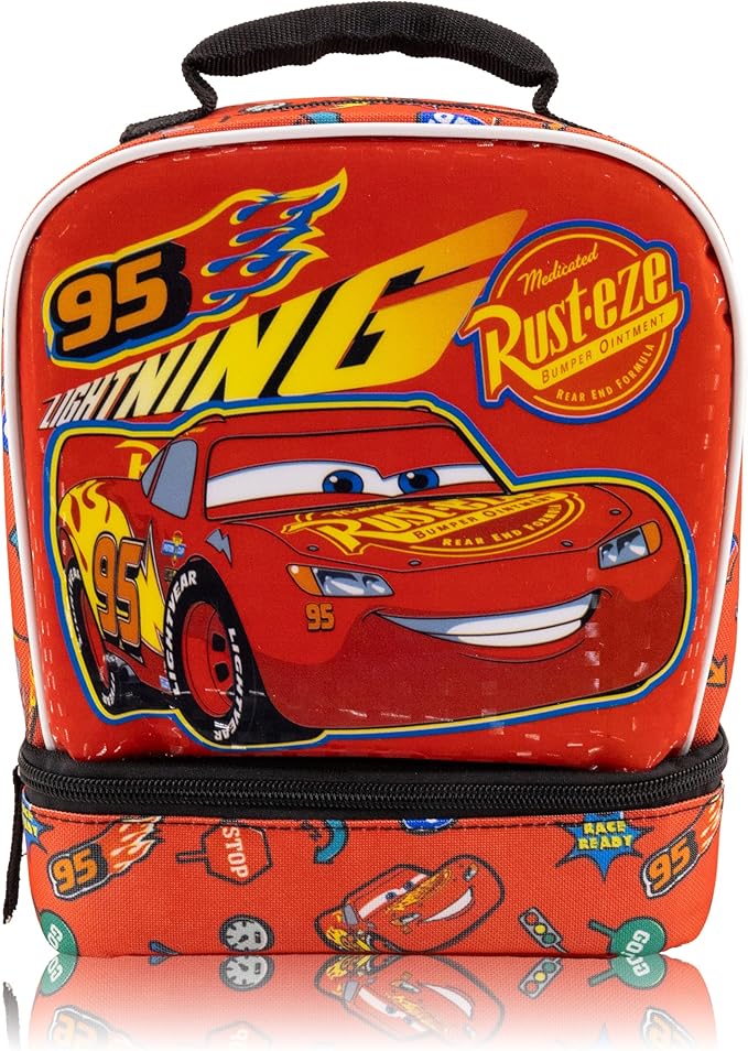 Disney Cars Lunch Box for Kids | Lightning McQueen Insulated Lunch Bag Lunch Box for Boys, Girls, Toddlers | Disney Cars Lightning McQueen Reusable Lunchbox