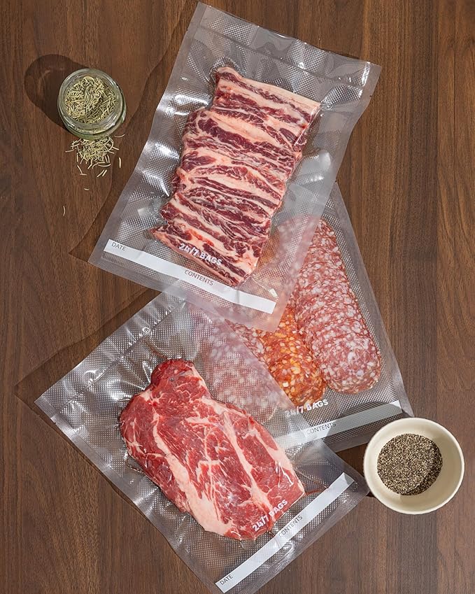 24/7 Bags- 100 Count, Gallon 11"x16" Vacuum Seal Precut Bags, Zero BPA, Heavy Duty, Freezer Safe, Compatible with All Vacuum Seal Machines for Sous Vide, Meal Prep