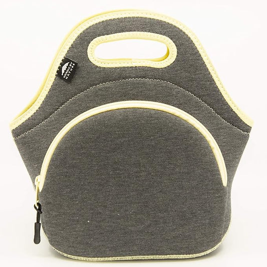 Nordic By Nature Lunch Bags For Women & Lunch Boxes For Kids Premium Insulated Lunch Box Extra Thick Neoprene, Soft Cotton Feel, Premium Stitching, Outside Pocket, Washable (M) Yellow