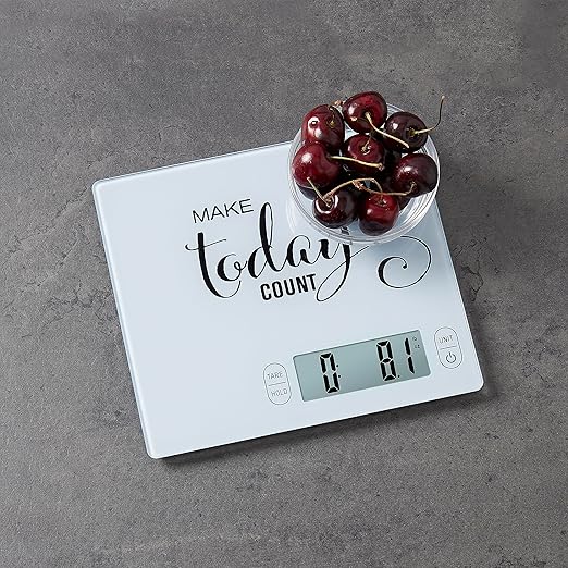 Eat Smart Eat Smart 11lb Food Kitchen Glass Scale with Inspirational Message