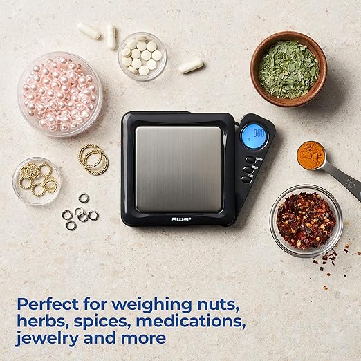 Digital Pocket Weight Scale with Retractable Display, Digital Scale Measures 100g x 0.01g (Black), BL-100-BLK - AMERICAN WEIGH SCALES
