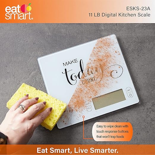 Eat Smart Eat Smart 11lb Food Kitchen Glass Scale with Inspirational Message