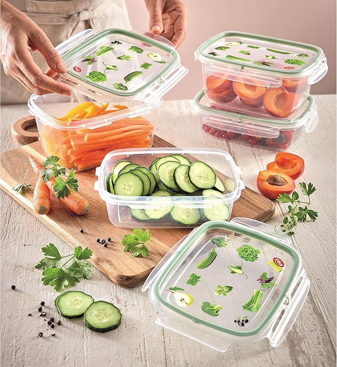 Srl SnipsLock Storage Jar, Green, 0,6 LT Quadrato