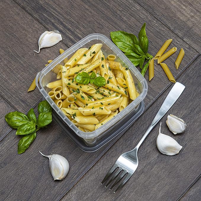 NYHI 40 Pack Square Clear Deli Containers with Lids Disposable BPA Free Square Plastic Food Storage Containers with Lids Airtight for Meal Prep Take Out Kitchen (16 oz)
