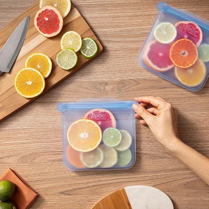Ziploc Endurables Pouch and Containers Variety Pack, Reusable Silicone Bags and Food Storage Meal Prep Containers for Freezer, Oven, and Microwave, Dishwasher Safe